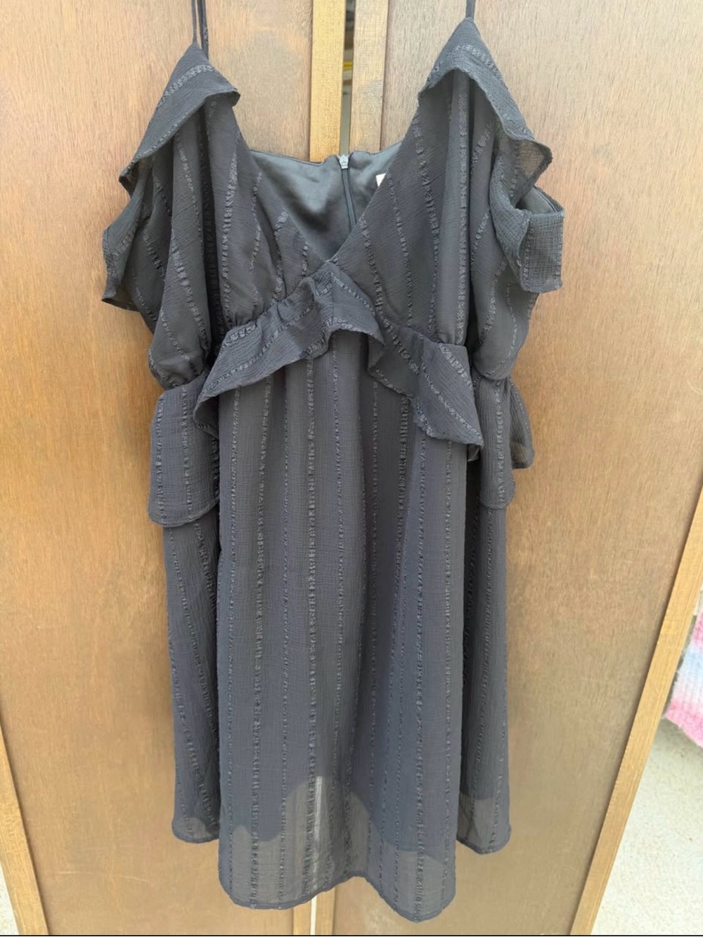 ARULA (A Beautiful Soul) Black Strappy Ruffle Summer Dress